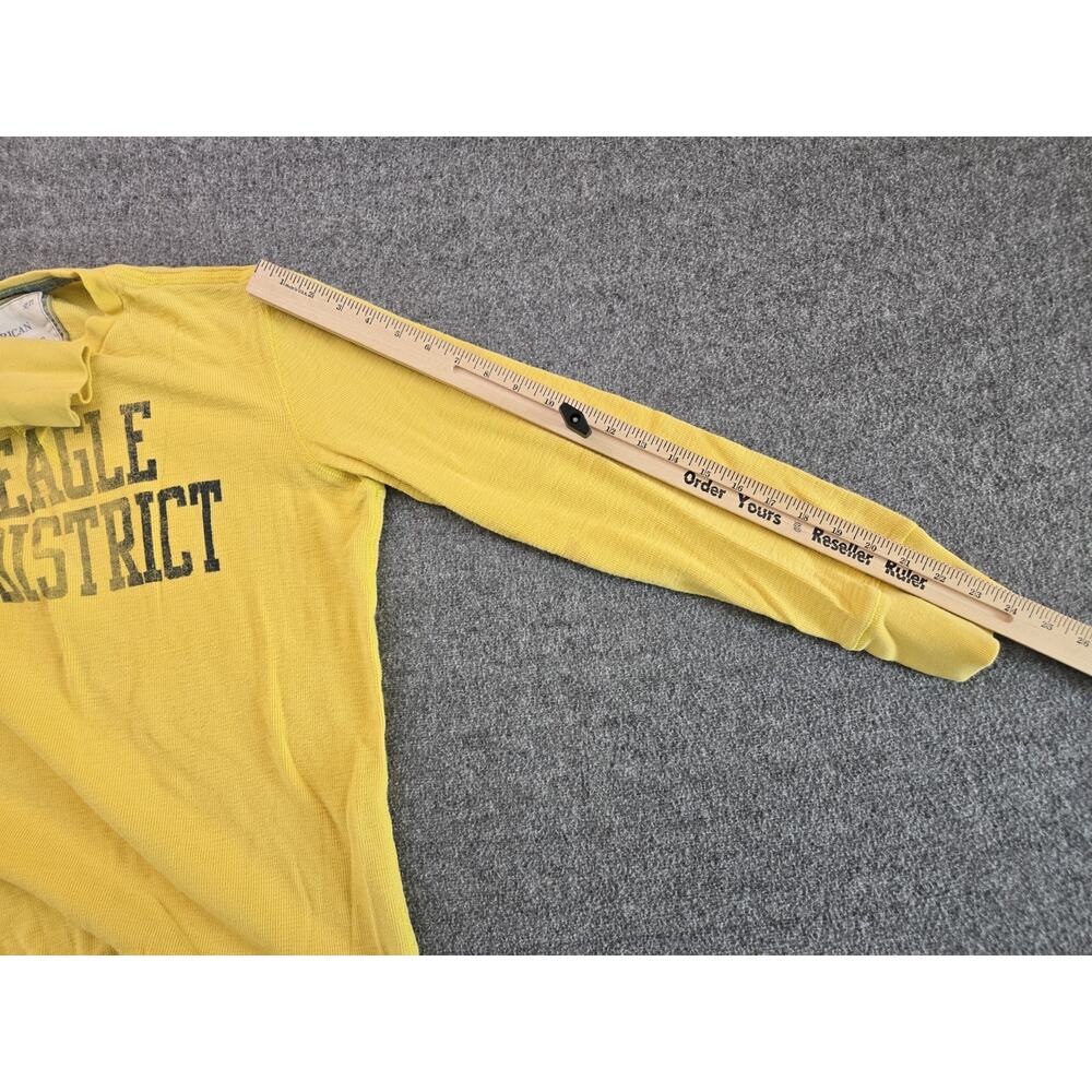 American Eagle Y2K 2009 Waffle-knit Graphic Long Sleeve Thermal Shirt Mens Sz Lg - Picture 9 of 13
